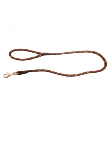 Correa para perro cordón tipo cuerda marrón oscuro