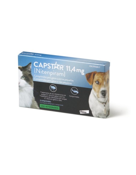 Antiparasitario para perros y gatos, Capstar 11.4 mg (1-11 Kg), Elanco