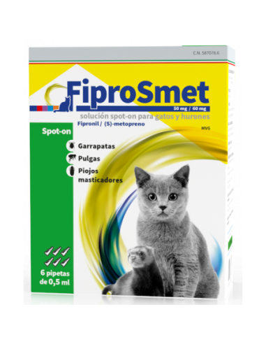 Fiprosmet Pipetas antiparasitarias para gatos 6 pipetas, Fatro Ibérica