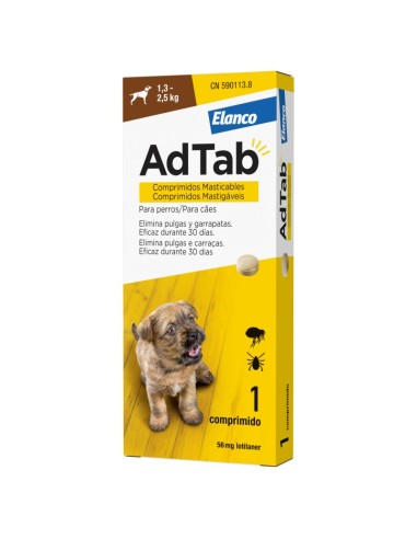 Adtab 56 mg para perros de 1,3 a 2,5 kg de peso