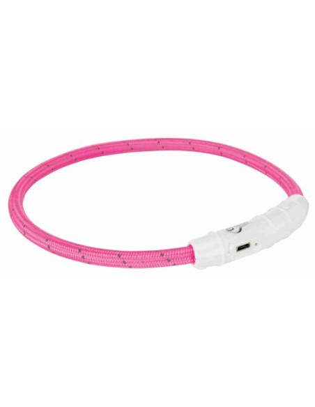 Collares para perros luminoso color rosa con cargador USB