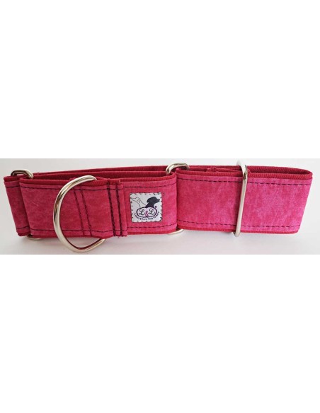 Collar whippet en tela loneta rosa fucsia