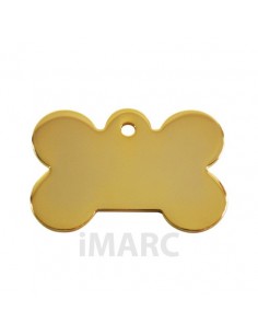Placa identificativa para perro, hueso bañado en oro