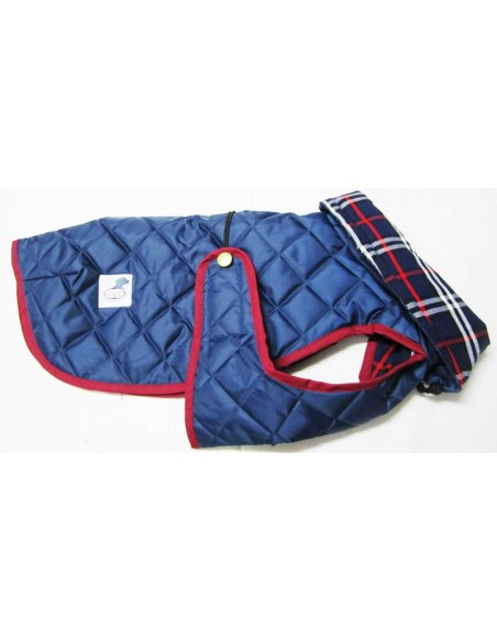 Abrigo acolchado para perros con cuello alto color Azul marino