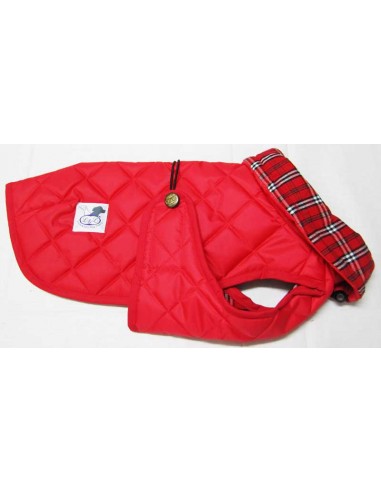 Abrigo acolchado para perros con cuello alto color Rojo
